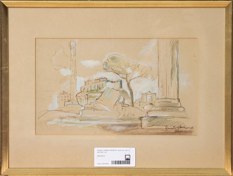 EINAR FORSETH, teckning, sign o dat 1951.