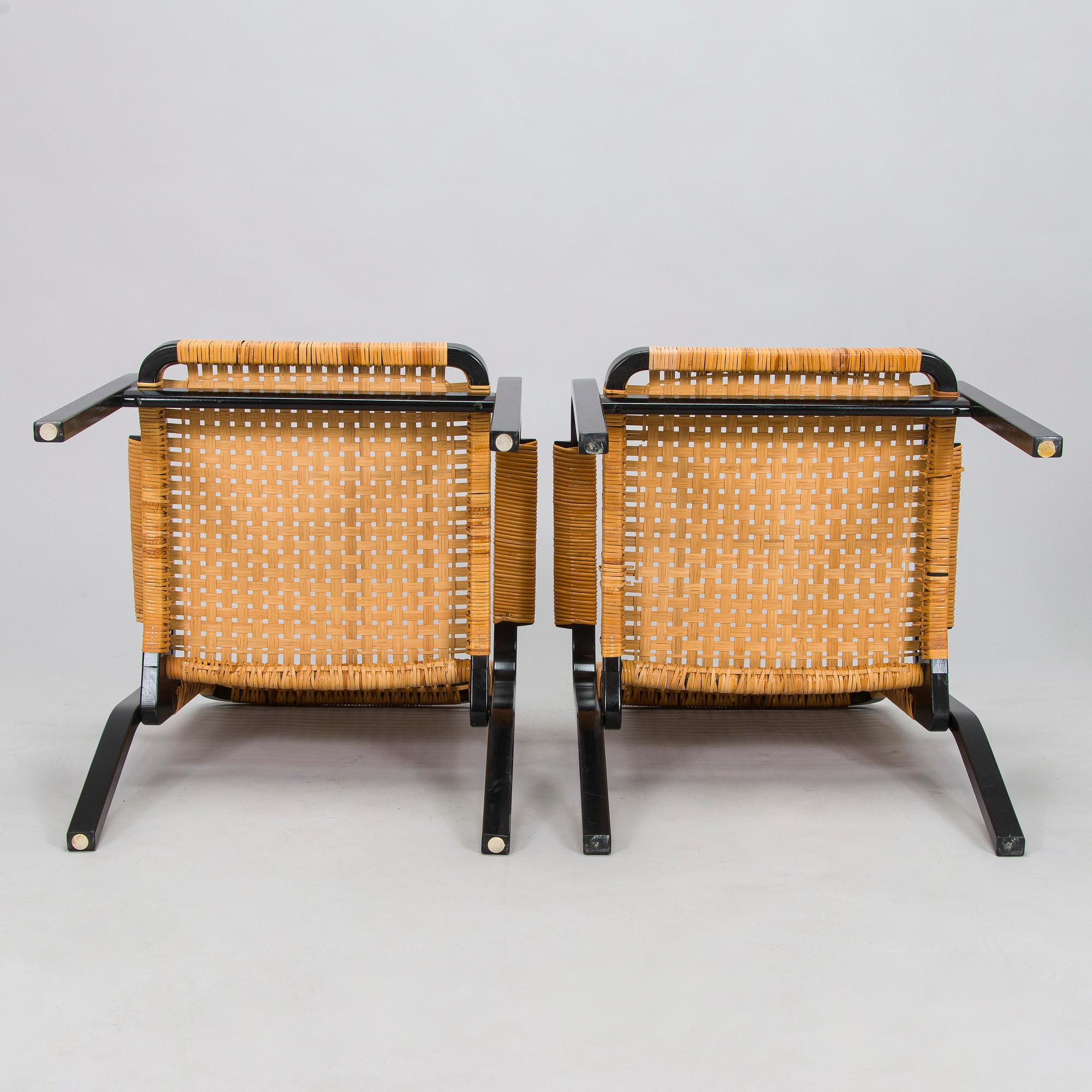 Alvar Aalto, karmstolar, 6 st, modell 45, för Artek 1970-tal.