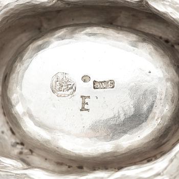 A pair of Swedish 18th century parcel-gilt salt-cellars, mark of  Stephan Westerstråhle the elder, Västervik 1763.