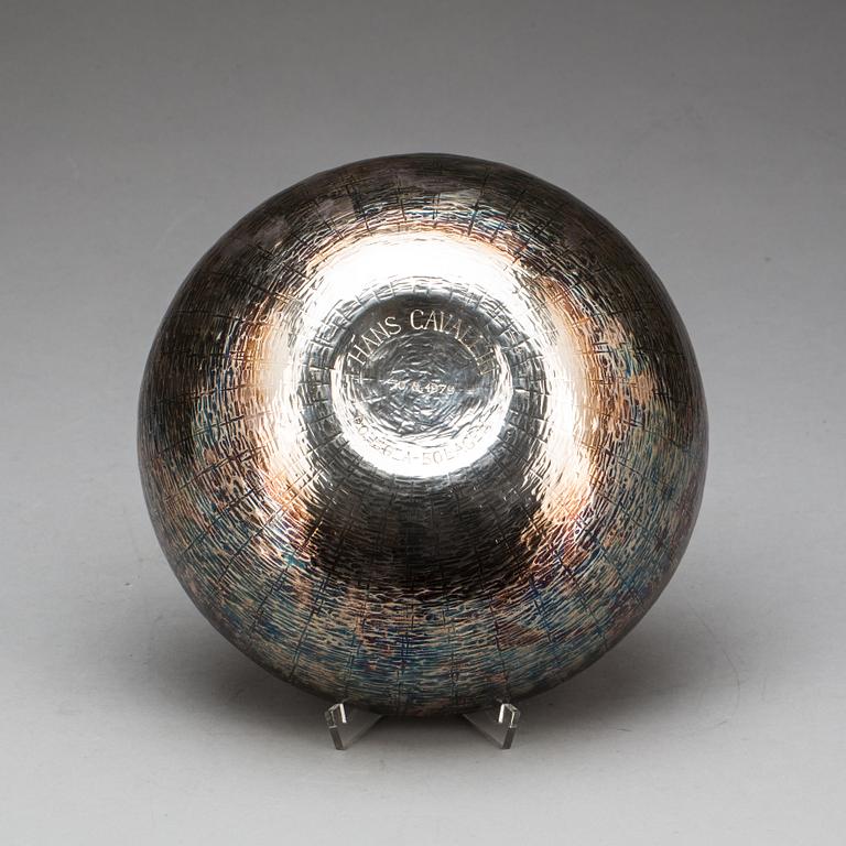 EVA HIDSTRÖM, skål, Kultakeskus, Tavastehus 1970, sterling och emalj.