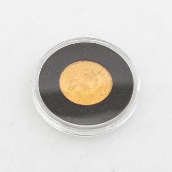 Guldmynt Sverige, Oscar II 10 kr, 1874.