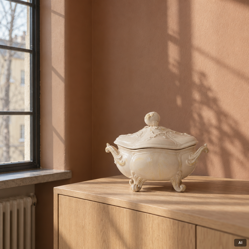 A Rococo tureen with cover, probably Marieberg, 18th Century.