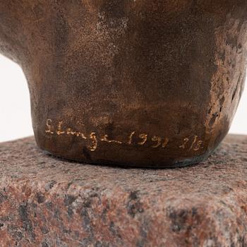 Göran Lange, skulptur, brons, 1991, signerad 2/3.