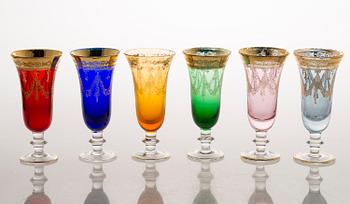 A set of footed Murano glasses and bowls, Italy, around mid-20th Century.