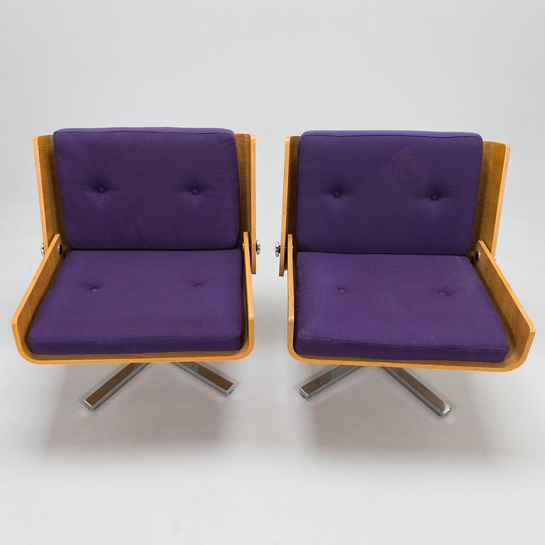 TOIVO KORHONEN and ESKO PAJAMIES, A pair of 1960s easy chairs, model TU-641, 'Bonzo', for Merva, Finland.