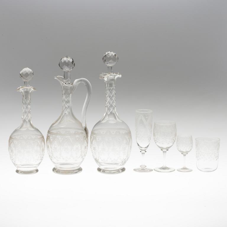 A late 19th century 53 piece glass service.