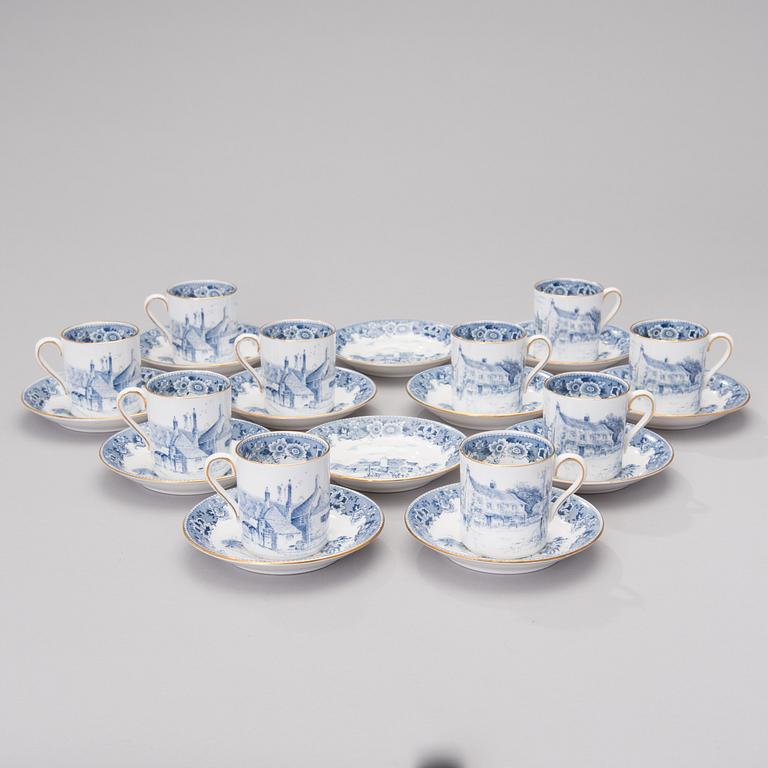 A set of ten small coffee cups / espresso cups marked Tuscan fine English bone china, England.