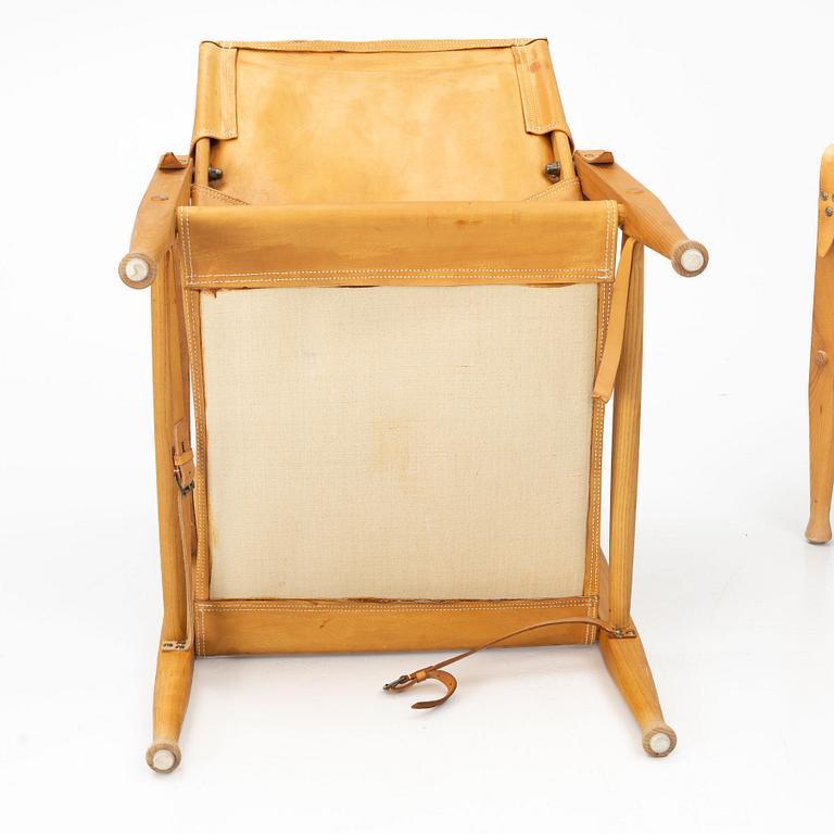 Kaare Klint, Armchairs, “Safari”, a pair, Rud. Rasmussens Snedkerier, Denmark, second half of the 20th century.