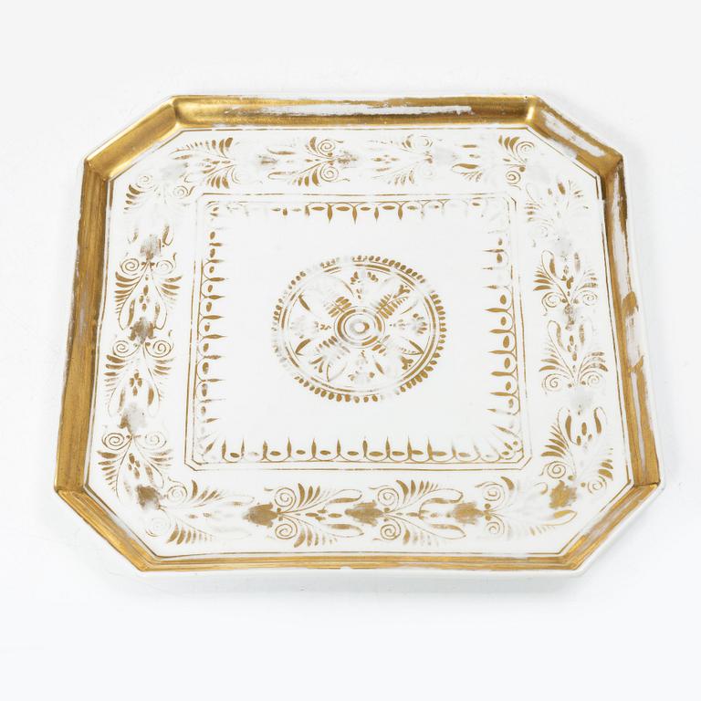 Coffee service, 6 pieces, porcelain, tête à tête, Empire, first half of the 19th century.