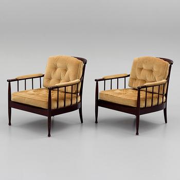 A pair of 'Skrindan' easy chairs by kerstin Hörlin-Holmquist for ope, second half of the 20th century.