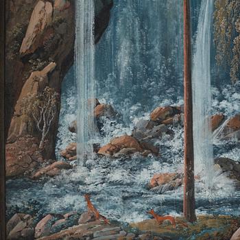 Anders Gustaf von Düben, The waterfalls in Bergpark Wilhelmshöhe, Germany, a pair.