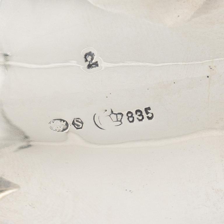 Sockerskål med lock, silver, Tyskland, 1900-tales mitt.