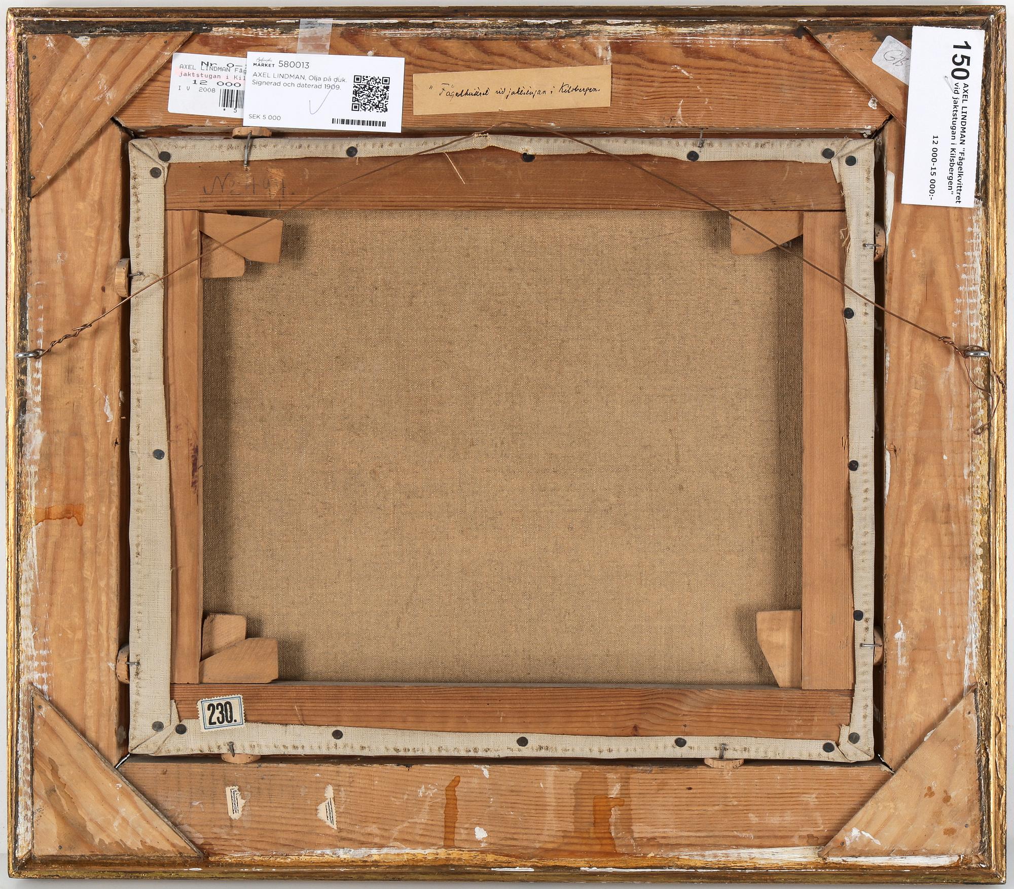 AXEL LINDMAN, Olja på duk. Signerad och daterad 1909.