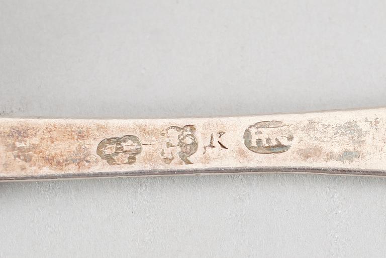 SKEDAR, 3 st, silver, svenska stämplar bla Stockholm 1798. Total vikt 168 g.