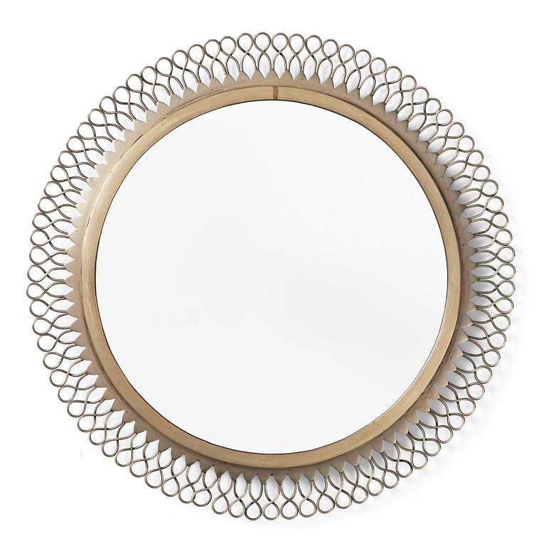 Karl Wojtech, a Swedish Grace silver plated/alpacca framed mirror, Stockholm ca 1930.