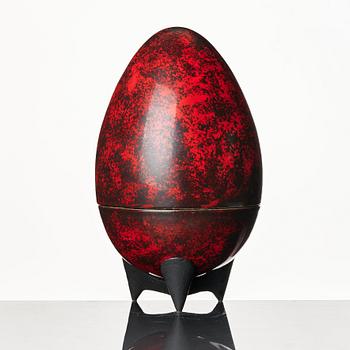 Hans Hedberg, a faience sculpture of an egg, Biot, France.