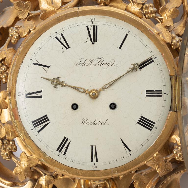 A Neo-rococo wall clock by Johan W. Berg, Karlstad, Sweden, ca. 1860.