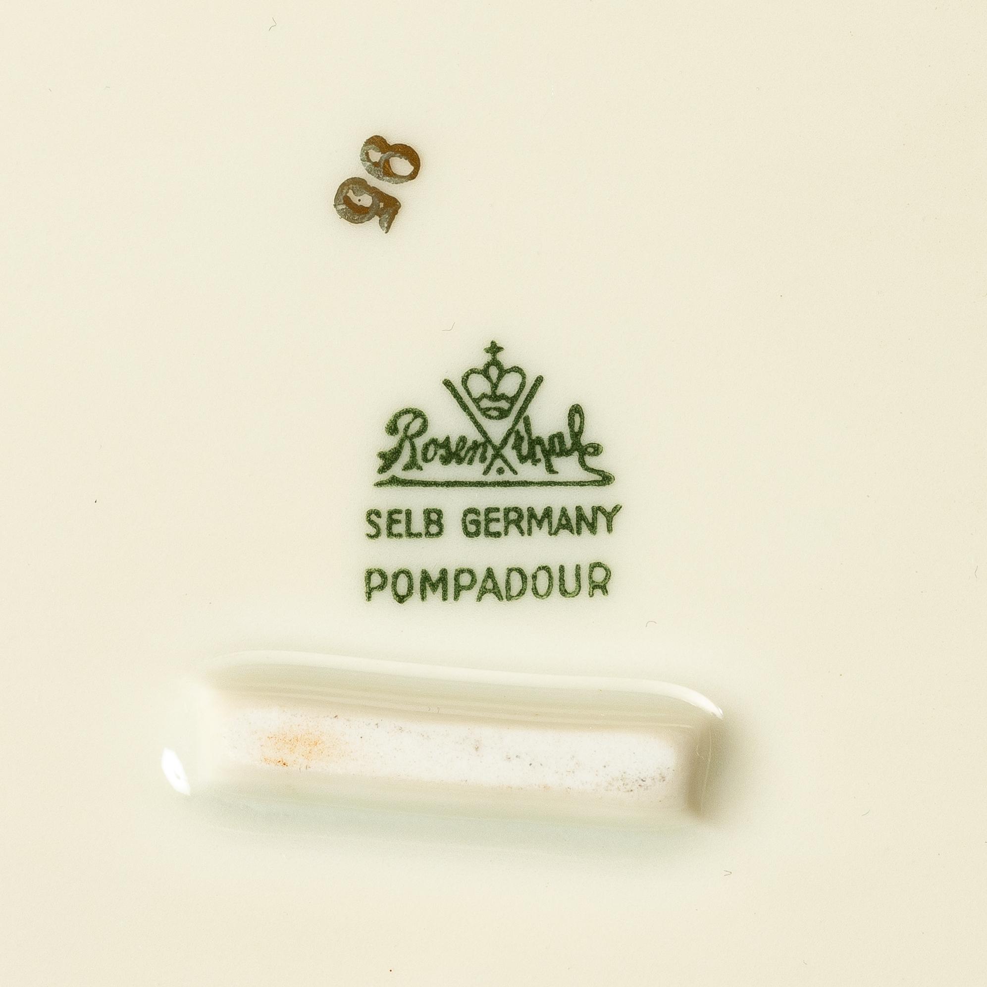 A 96-piece dinner, coffe and tea porcelain service, "Pompadour", Rosenthal, Germany.