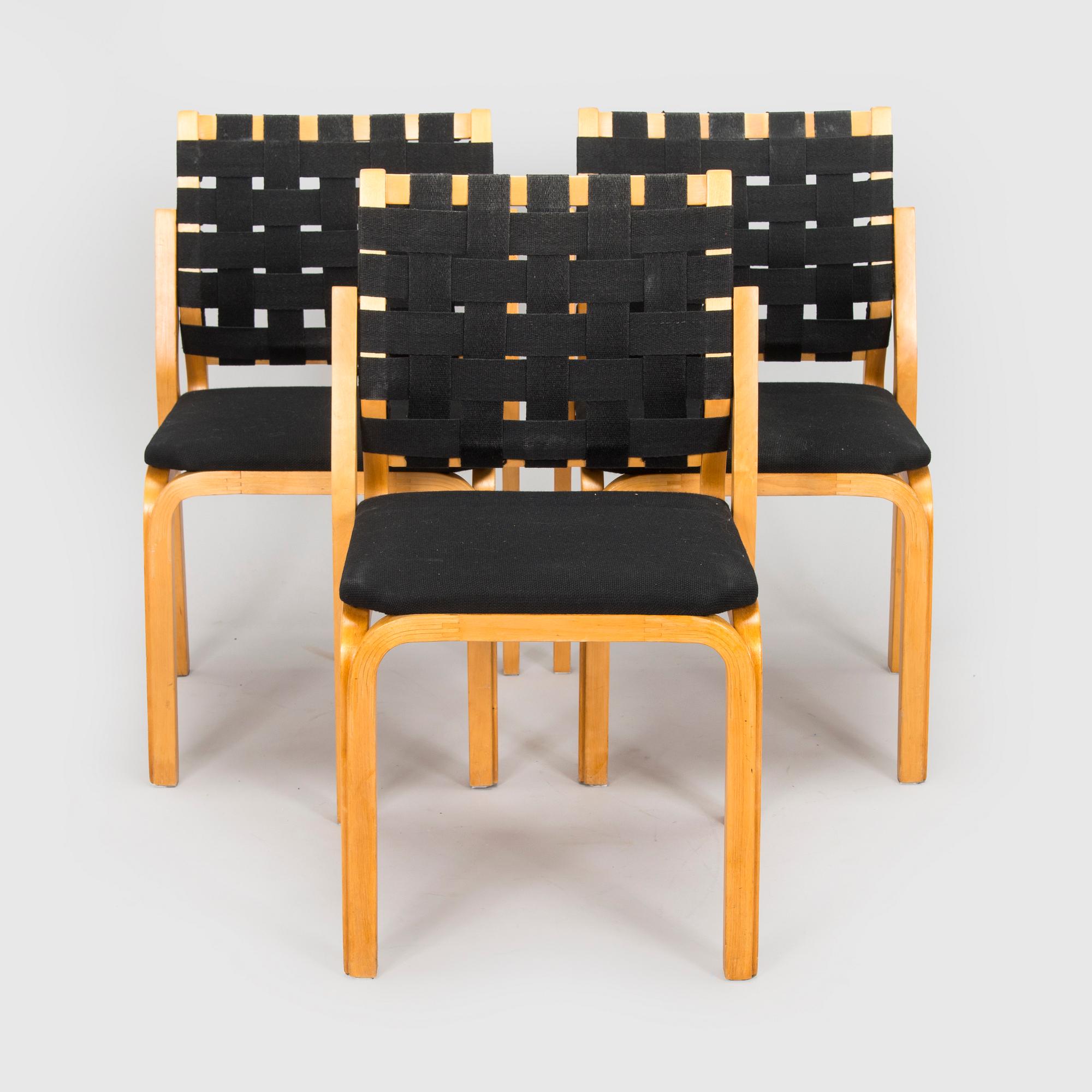 Alvar Aalto, stolar, 3 st, modell 612, Artek 1900-talets mitt.