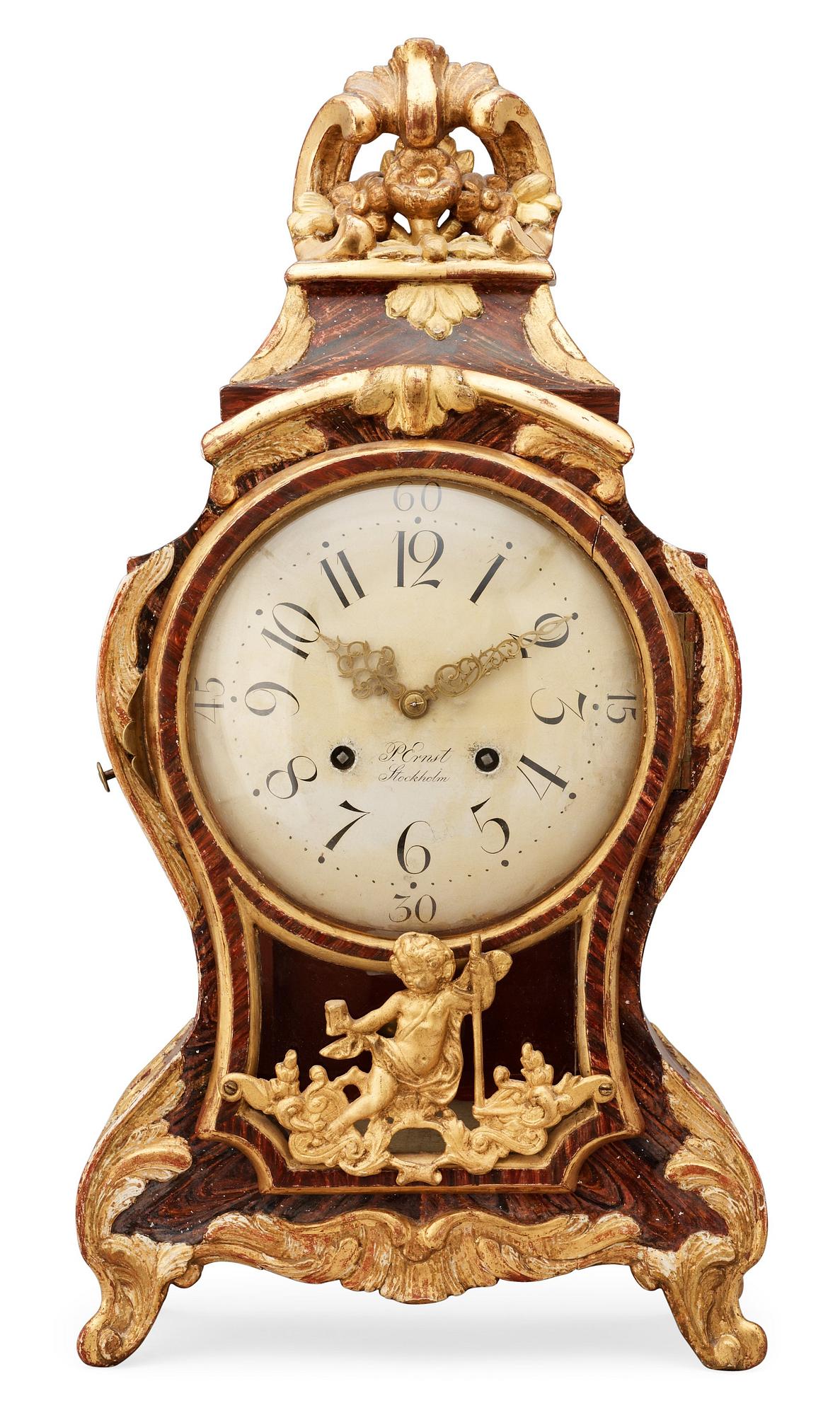 BORDSPENDYL, av Petter Ernst (verksam i Stockholm 1753-84). Rokoko.