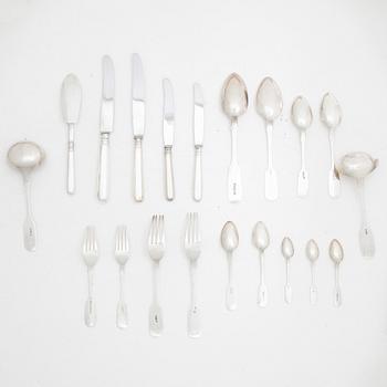 A silver cutlery set, Russia and Estonia, 19th-20th century, including Moscow 1879, St Petersburg 1890 (98 pieces).