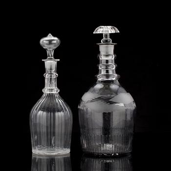KARAFFER, 2st, glas 1800-tal.