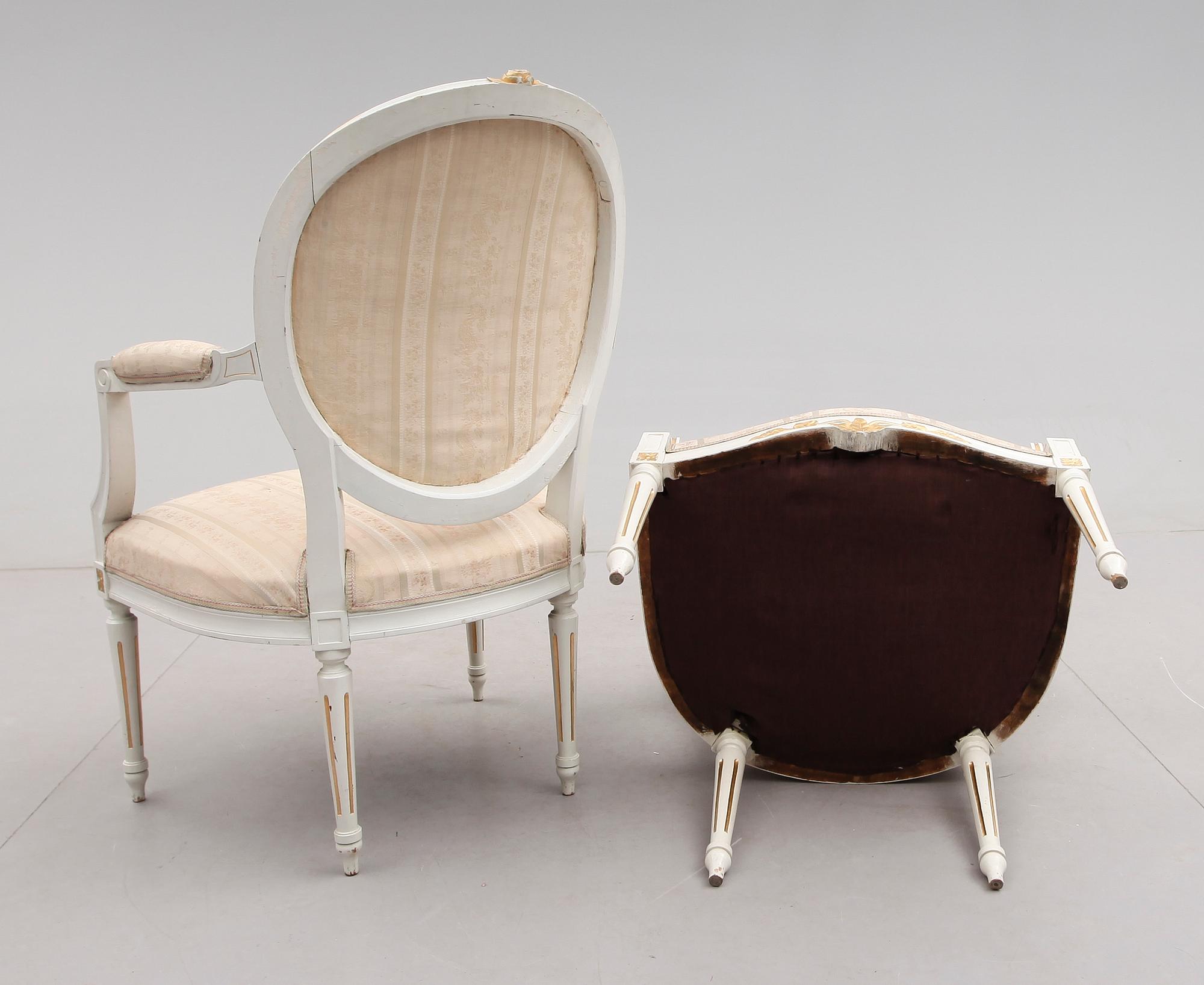KARMSTOLAR, 1 par, gustaviansk stil, 1900-talets första hälft.
