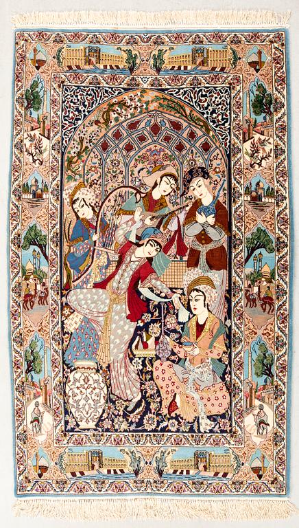 Matta Isfahan figural old/semiantik ca 174x111 cm.