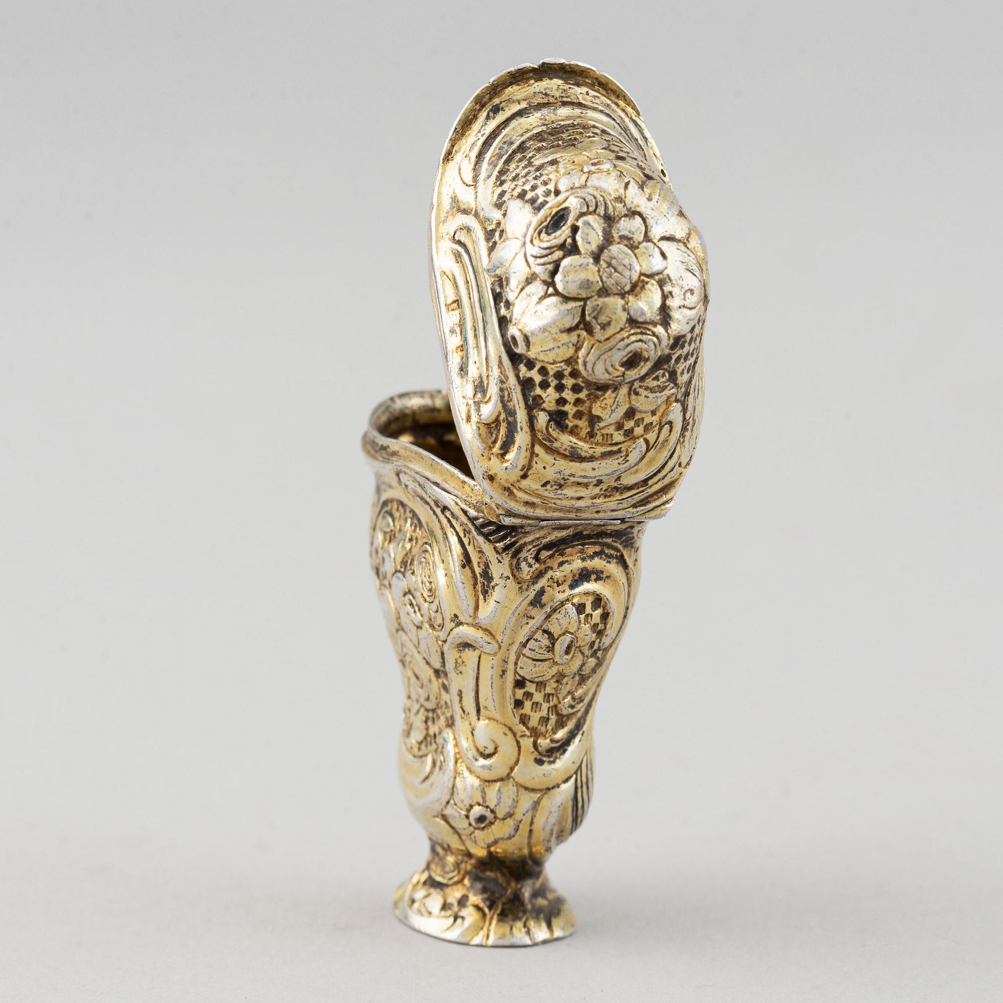 A gilt silver rococo box, Denmark or Norway, second half of the 18th century.