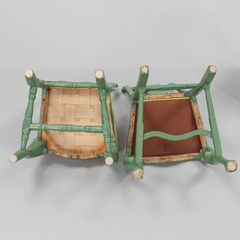 A set of 3+1 late Baroque chairs, 18th Century.