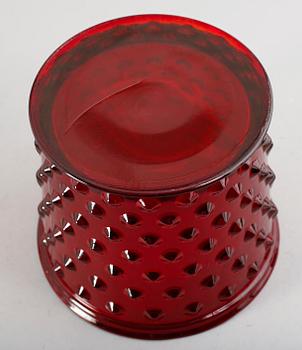 YTTERFODER, rött glas, "Hortus", Josef Frank, Svenskt Tenn.