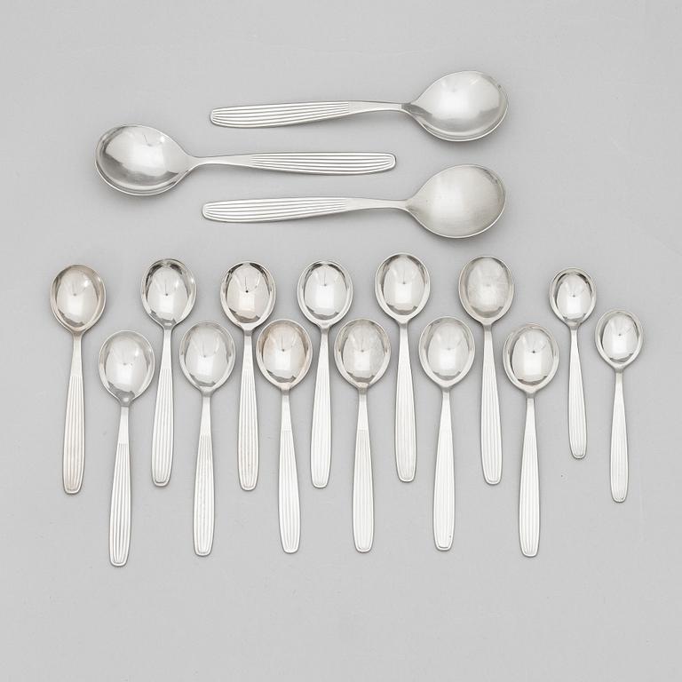 Kaj Franck, bestickserie, 220 st, rostfritt stål, "Scandia", Hackman Sorsakoski. Formgiven 1952.