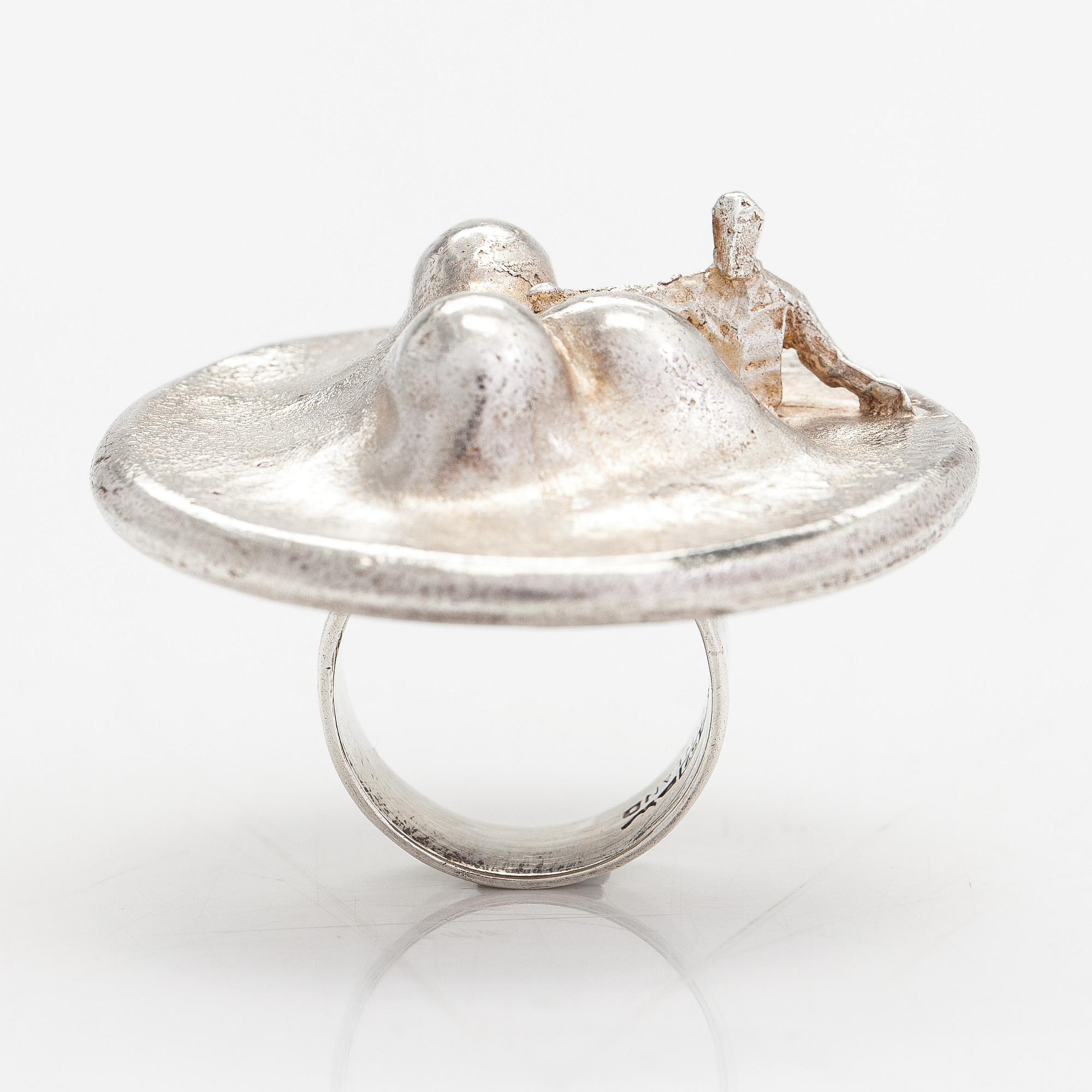Björn Weckström, ring "Nära utbrottet", sterlingsilver, Lapponia 1971.