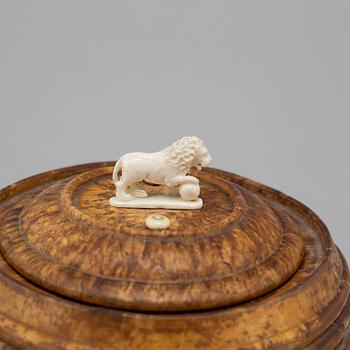 A 19th century birch tobacco box.