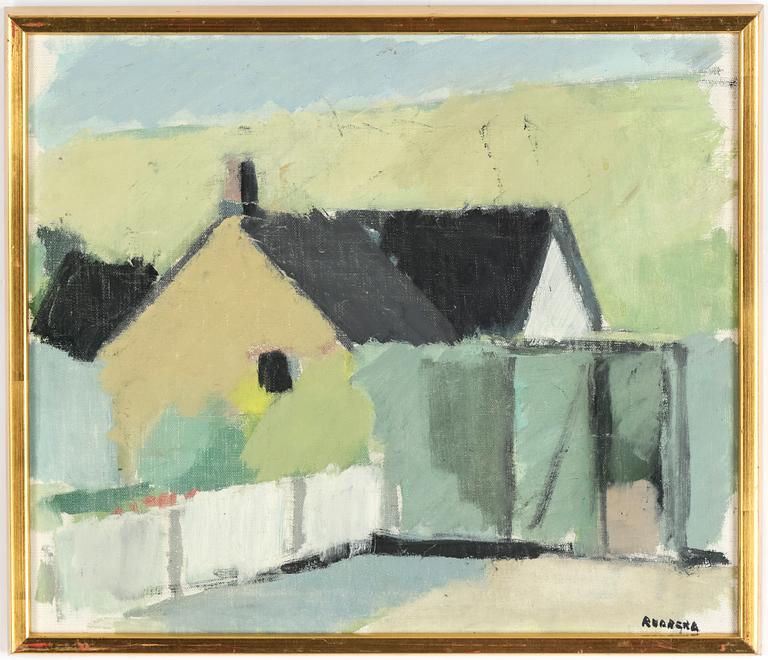 GUSTAV RUDBERG, olja på pannå, signerad.
