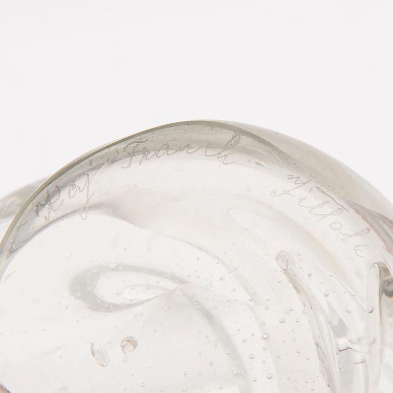 A glass vase signed K. Franck - Iittala.
