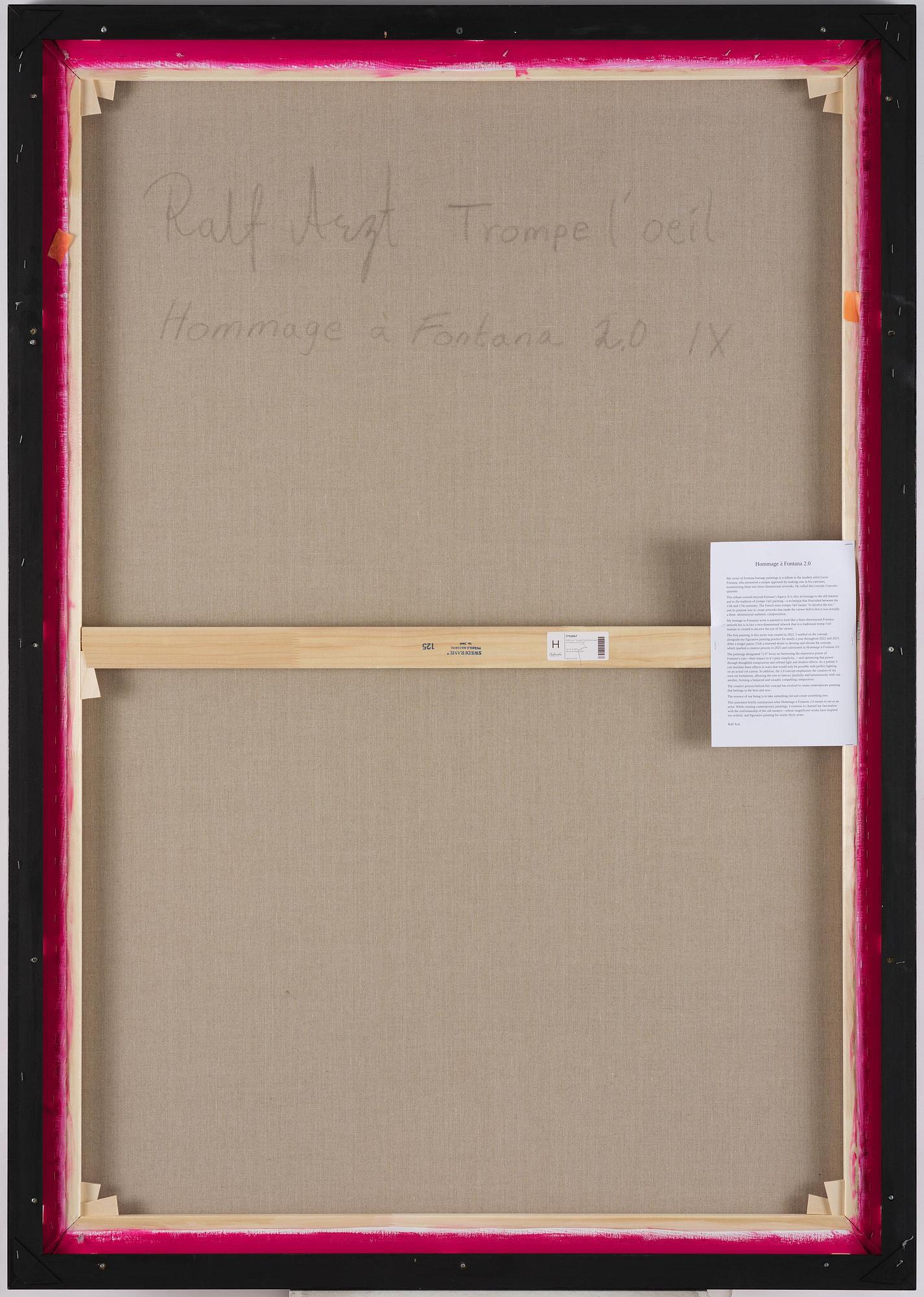 Ralf Arzt, "Trompe l'oeil Hommage à Fontana 2.0 IX".