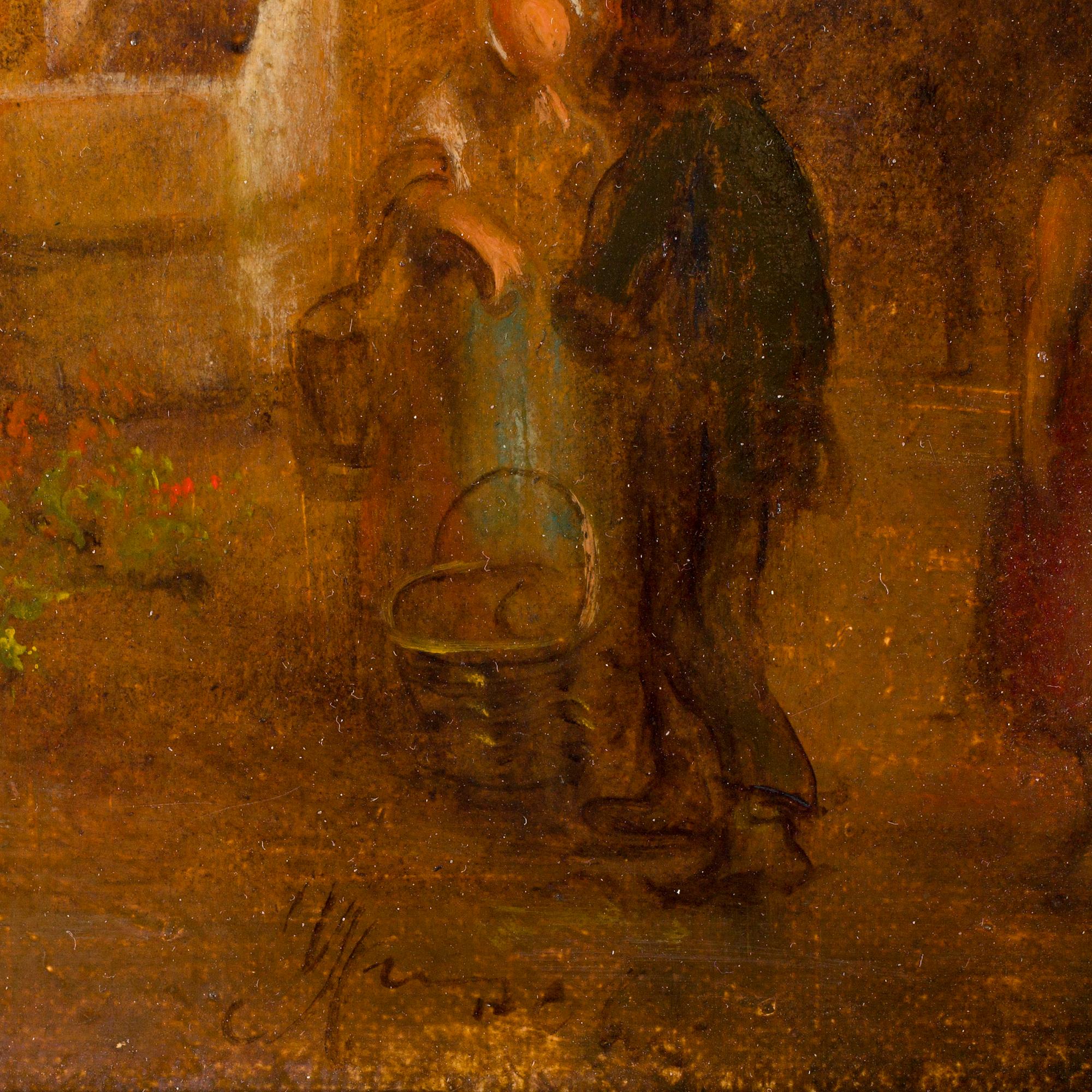 OKÄND KONSTNÄR, olja på duk, Holland, sign Hunsche, omkring 1900.