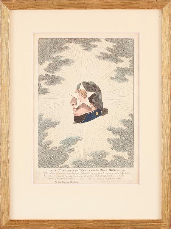 CHARLES WILLIAM, efter, kolorerat kopparstick, 1800-tal.