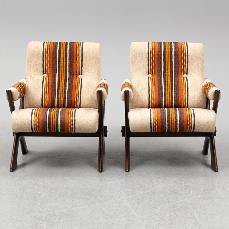 FÅTÖLJER ett par, 1960/70-tal.