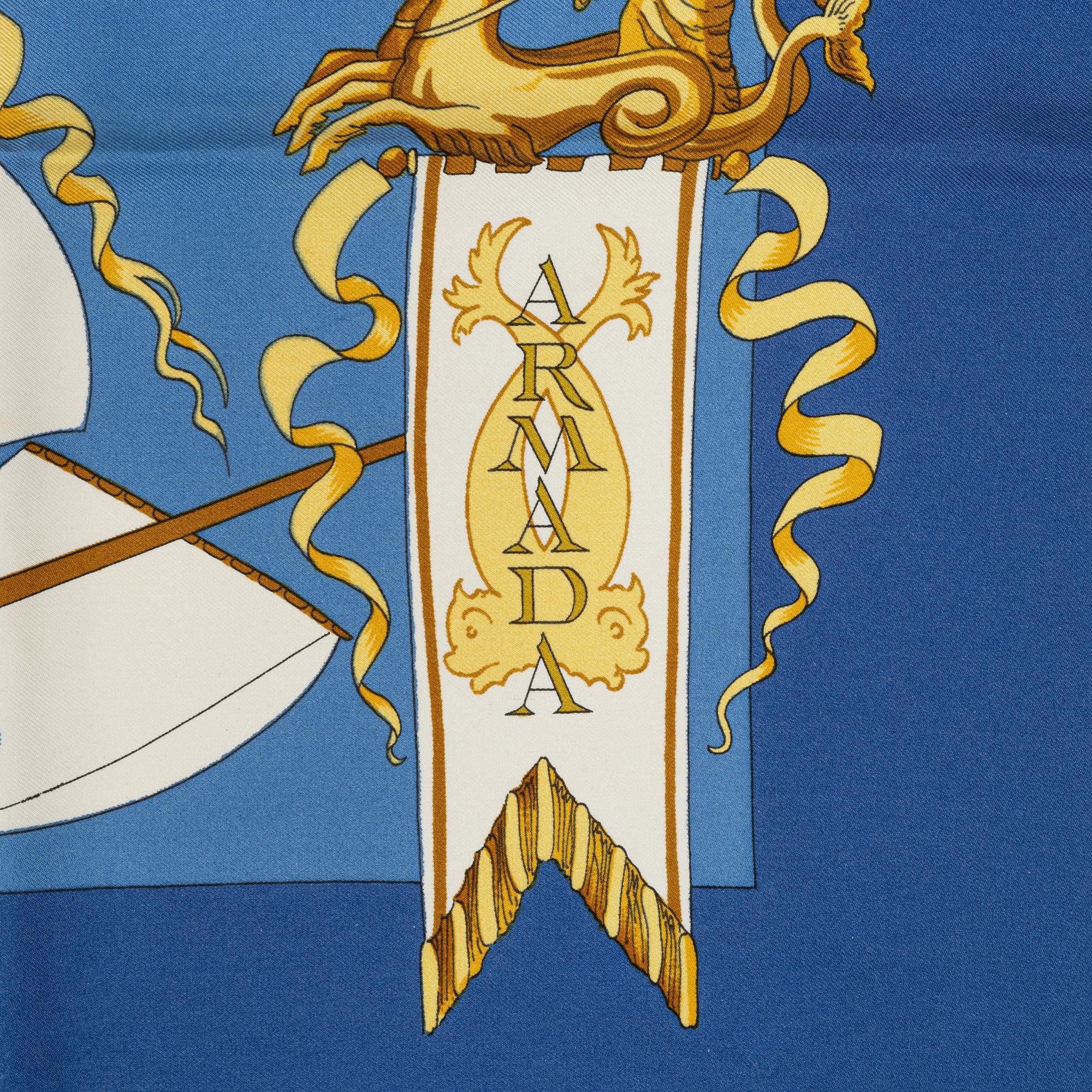 Hermès, an 'Armada' silk scarf.