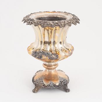 A silver plate wine cooler, around 1900.