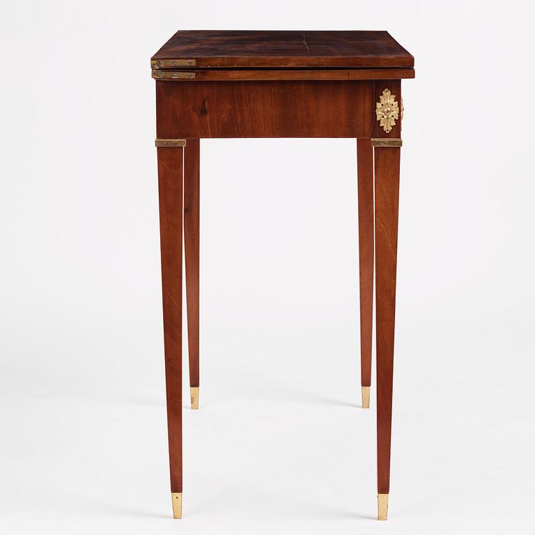 A Gustavian mahogany games table by Georg Haupt (master in Stockholm 1770-84).