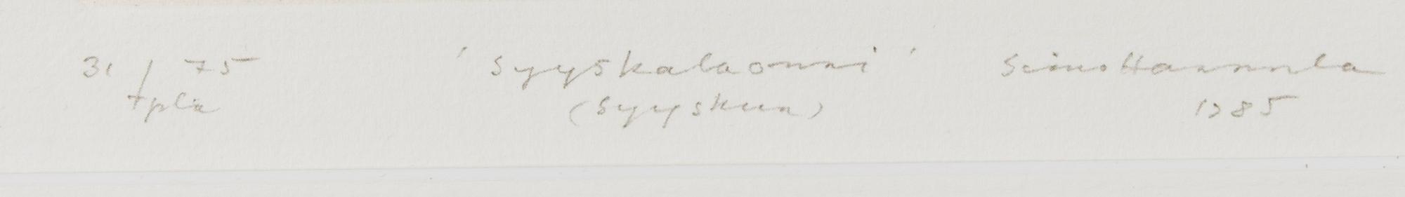 SIMO HANNULA, 2 st, etsningar, signerade, daterade och numrerade.