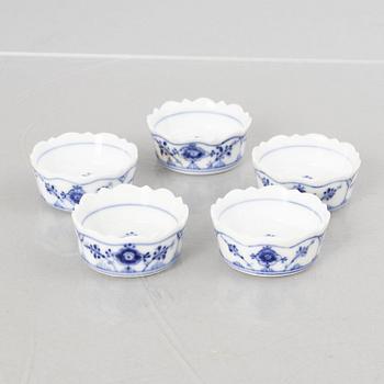 Service pieces, 18 pcs, porcelain, "Blue Fluted", Royal Copenhagen, Denmark.