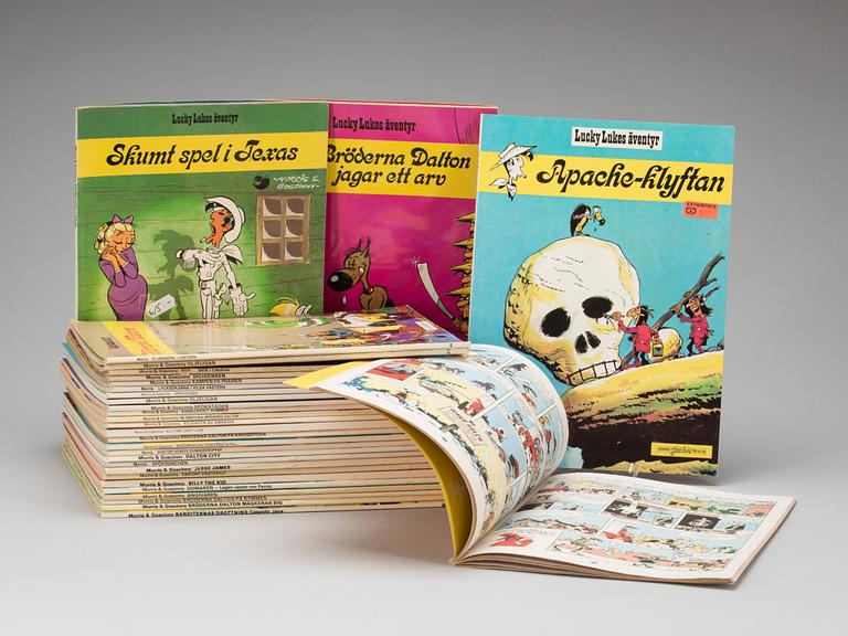 SERIETIDNINGAR, 30 st. Lucky Luke. 1971-1987.