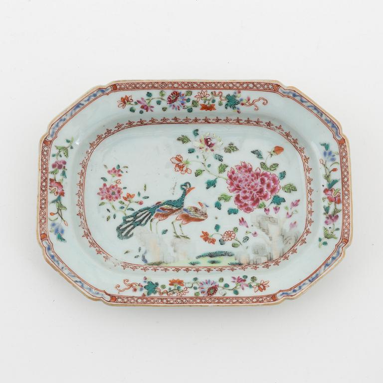 Smörterrin med lock och fat, kompaniporslin. Qing dynasty, Qianlong (1736-95).
