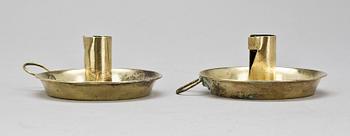 LJUSSTAKAR, ett par, mässing, Sverige tidigt 1800-tal.