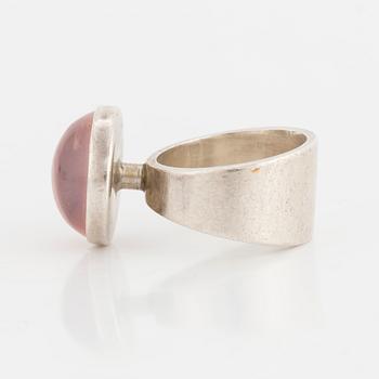 NIELS ERIK FROM, a sterling silver and rose quartz ring, Denmark.