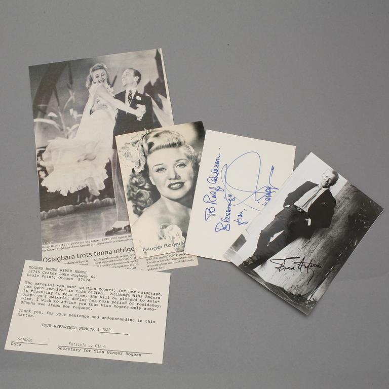 FRED ASTAIRE (1899-1987) PÅ FOTO SAMT GINGER ROGERS (1911-1995), egenhändiga.